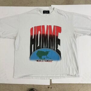 Homme + Femme World Famous Graphic Print‎ Tee Shirt Double XL 100% Cotton